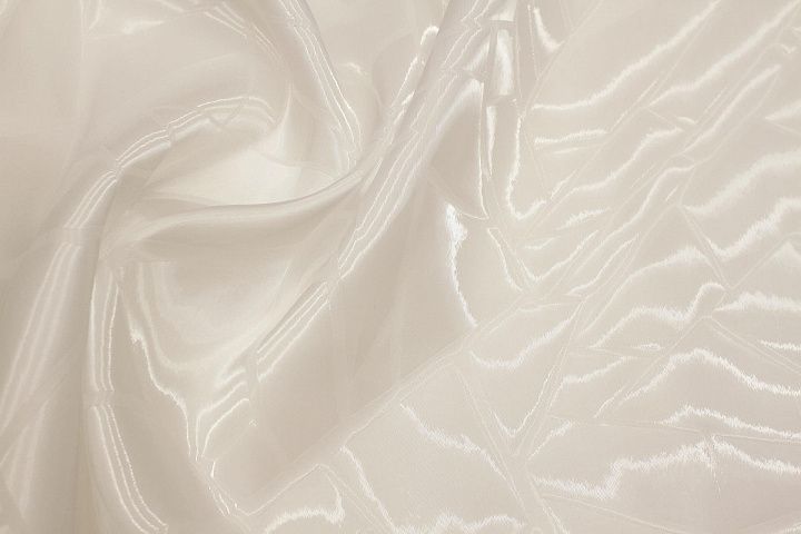 Органза фактурная эффект воды (о) белая - итальянские ткани Тессутидея арт. 03-7110