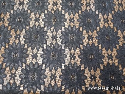 Кружевное полотно (о) темно-серое - итальянские ткани Тессутидея арт. 03-5498