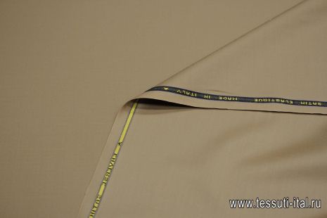 Костюмная стрейч дабл фэйс (о) коричневая - итальянские ткани Тессутидея арт. 05-4444