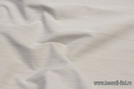 Сорочечная (н) серо-бежево-зеленая мелкая полоска - итальянские ткани Тессутидея арт. 01-6092