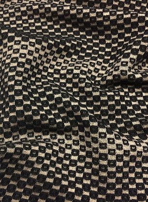 Жаккард (н) черный стилизованный квадрат на бежевом - в интернет-магазине тканей Тессутидея арт. 05-2599