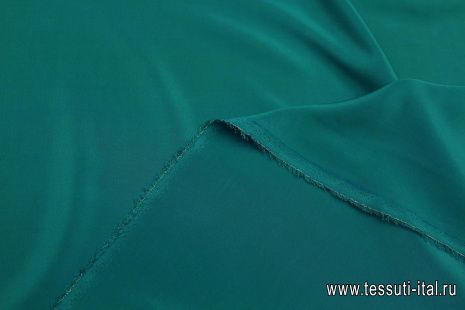 Крепдешин (о) темно-бирюзовый - итальянские ткани Тессутидея арт. 10-3817