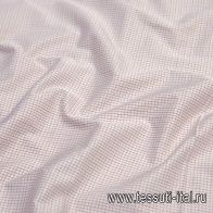 Сорочечная (н) бело-бордовая клетка  - итальянские ткани Тессутидея арт. 01-6045