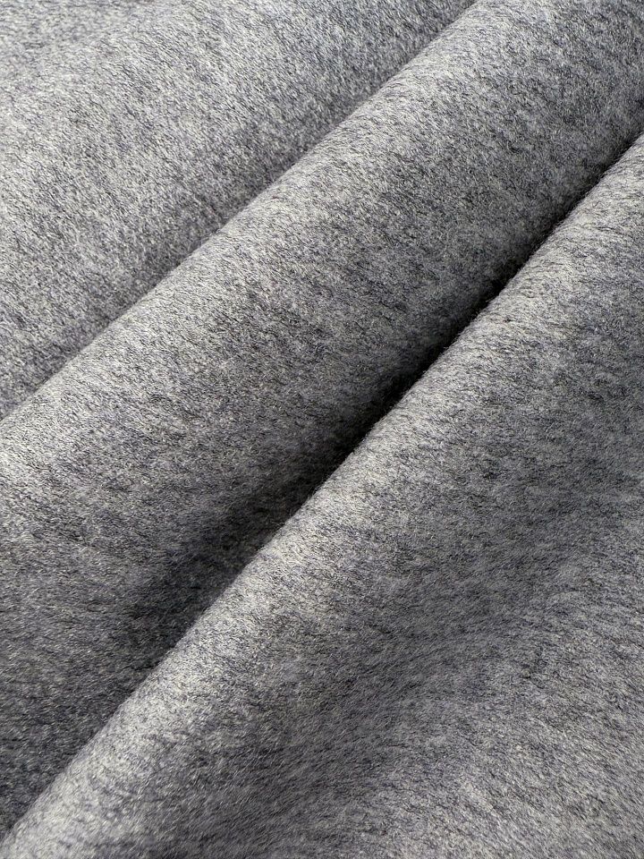 Костюмная шерсть фланель (о) светло-серая - итальянские ткани Тессутидея арт. 05-5221