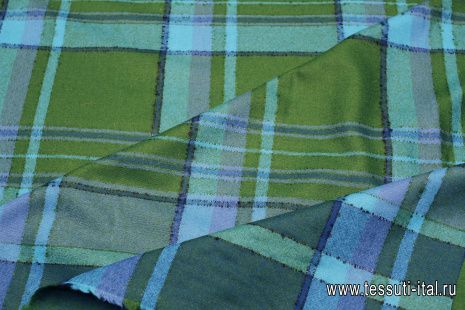 Костюмная (н) сине-зеленая клетка - итальянские ткани Тессутидея арт. 05-4586