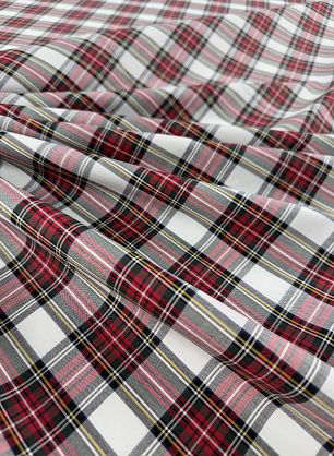 Хлопок сорочечный (н) красно-бело-зеленая клетка - в интернет-магазине тканей Тессутидея арт. 01-8048