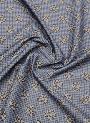 Сорочечная (н) сине-серый стилизованный горох на светло-синем - в интернет-магазине тканей Тессутидея арт. 01-7402