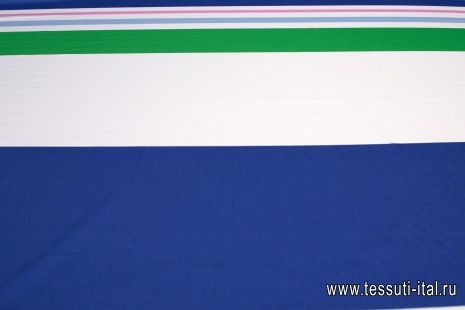 Хлопок стрейч купон (1,2м) (н) разноцветная полоска - итальянские ткани Тессутидея арт. 01-5475