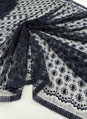 Кружевное полотно с люрексом (о) темно-синее - в интернет-магазине тканей Тессутидея арт. 03-7554