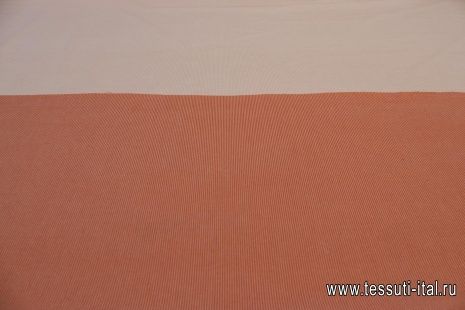 Вельвет дабл (о) оранжевый/белый - итальянские ткани Тессутидея арт. 01-5267