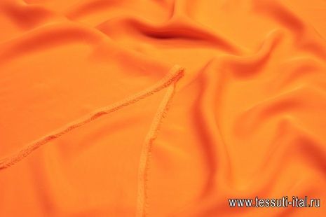 Крепжоржет (о) оранжевый - итальянские ткани Тессутидея арт. 10-1130