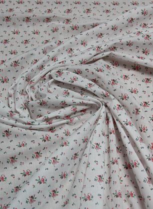 Сорочечная (н) мелкий цветочный орнамент на белом ш-150см - в интернет-магазине тканей Тессутидея арт. 01-3181