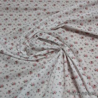 Сорочечная (н) мелкий цветочный орнамент на белом ш-150см - итальянские ткани Тессутидея арт. 01-3181