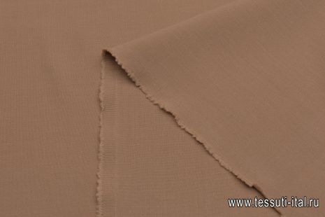 Костюмная стрейч двухслойная (о) коричневая - итальянские ткани Тессутидея арт. 05-4403