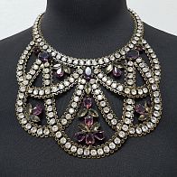 Колье металл бронза со стразами Swarovski - итальянские ткани Тессутидея арт. F-4789