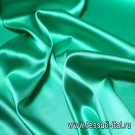 Шелк атлас стрейч (о) зеленый - итальянские ткани Тессутидея арт. 02-7015