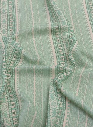 Плательная вискоза (н) стилизованные мятно-молочные полосы - в интернет-магазине тканей Тессутидея арт. 04-1464