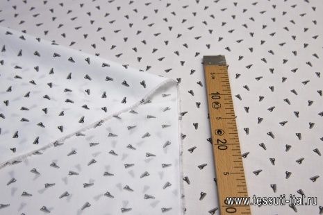 Сорочечная стрейч (н) черные кеды на белом - итальянские ткани Тессутидея арт. 01-5686
