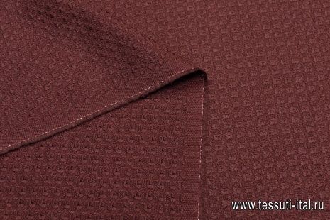 Плательная фактурная (о) коричнево-бордовая - итальянские ткани Тессутидея арт. 17-0912