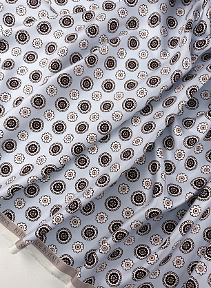 Шелк твил (н) стилизованный рисунок на светло-голубом - в интернет-магазине тканей Тессутидея арт. 10-5109