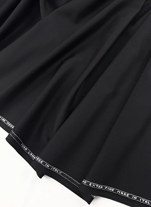 Костюмная шерсть (о) черная  - в интернет-магазине тканей Тессутидея арт. 05-5320