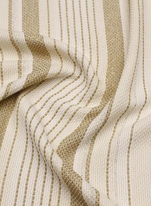 Шанель с люрексом (н) бежево-молочная полоска - в интернет-магазине тканей Тессутидея арт. 01-7598
