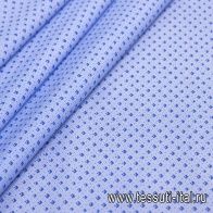 Сорочечная стрейч (н) сине-бело-голубой геометрический орнамент - итальянские ткани Тессутидея арт. 01-5673