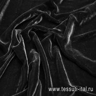 Бархат (о) черный - итальянские ткани Тессутидея арт. 10-3087