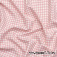 Хлопок фланель стрейч (н) розово-белая клетка - итальянские ткани Тессутидея арт. 01-6978