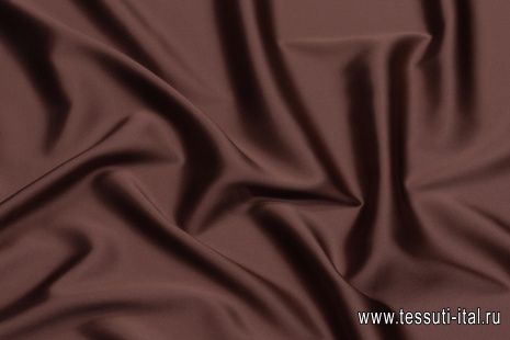 Шелк атлас стрейч (о) коричневый  - итальянские ткани Тессутидея арт. 10-2945