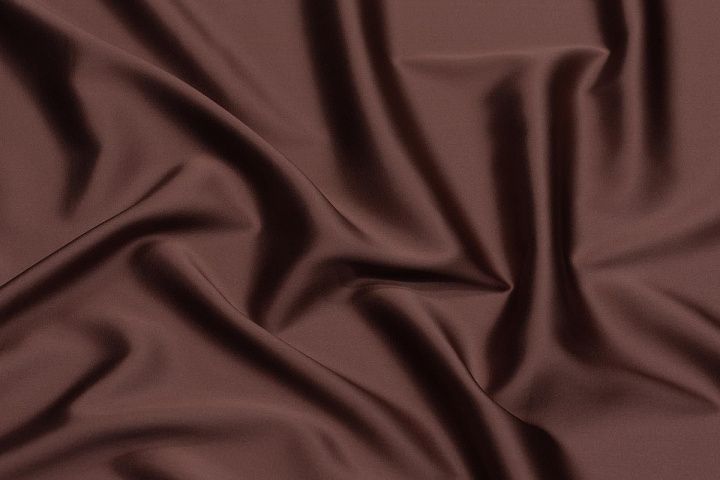 Шелк атлас стрейч (о) коричневый  - итальянские ткани Тессутидея арт. 10-2945