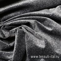 Бархат стрейч под твид (н) серо-черная - итальянские ткани Тессутидея арт. 01-3652