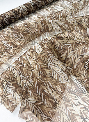 Органза (н) бежево-коричневый рисунок - в интернет-магазине тканей Тессутидея арт. 10-5079