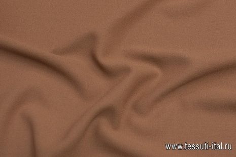 Костюмная креп (о) светло-коричневая в стиле Scervino - итальянские ткани Тессутидея арт. 05-4138