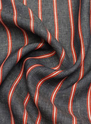 Лен (н) сине-красно-белая полоска - в интернет-магазине тканей Тессутидея арт. 16-0962