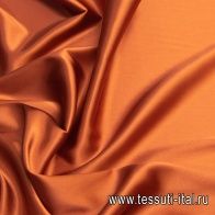 Шелк атлас стрейч (о) терракотовый - итальянские ткани Тессутидея арт. 10-1244