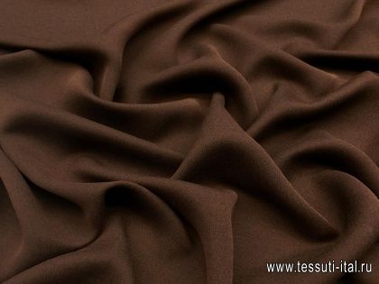 Крепдешин дабл (о) темно-коричневый - итальянские ткани Тессутидея арт. 02-7662