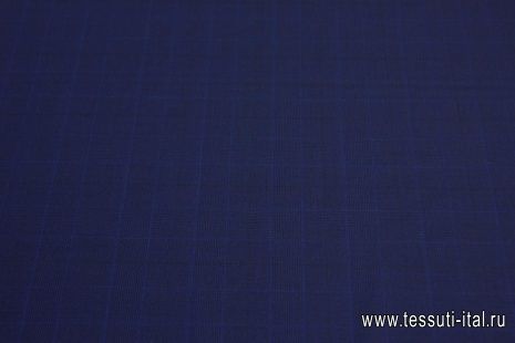 Костюмная стрейч (н) сине-черная клетка - итальянские ткани Тессутидея арт. 05-3827