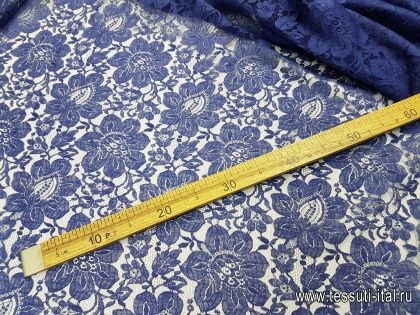 Кружевное полотно (о) синее - итальянские ткани Тессутидея арт. 03-5620