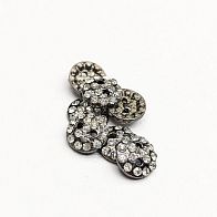 Пуговица металл 2 прокола d-10мм со стразами Swarovski - итальянские ткани Тессутидея арт. F-3230