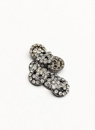 Пуговица металл 2 прокола d-10мм со стразами Swarovski - в интернет-магазине тканей Тессутидея арт. F-3230