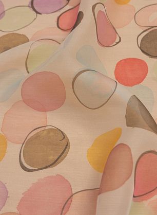 Органза (н) цветные круги на айвори - в интернет-магазине тканей Тессутидея арт. 10-2408