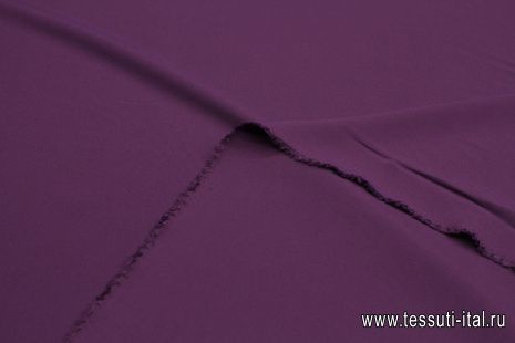 Плательная кади шелк с вискозой стрейч (о) баклажановая - итальянские ткани Тессутидея арт. 10-3388