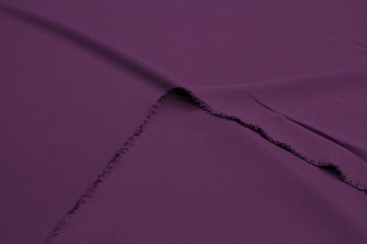 Плательная кади шелк с вискозой стрейч (о) баклажановая - итальянские ткани Тессутидея арт. 10-3388