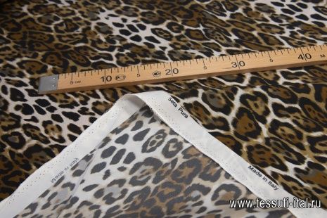 Шелк стрейч (н) леопардовый принт - итальянские ткани Тессутидея арт. 10-1259