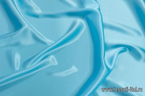 Шелк атлас (о) голубой - итальянские ткани Тессутидея арт. 10-2347