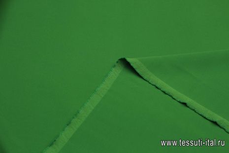 Плательная кади шелк с вискозой (о) зеленая - итальянские ткани Тессутидея арт. 10-3381