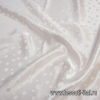 Шелк атлас (о) белый горох на белом - итальянские ткани Тессутидея арт. 10-2427