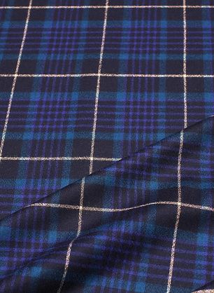 Костюмная (н) сине-бирюзовая клетка - в интернет-магазине тканей Тессутидея арт. 05-4605