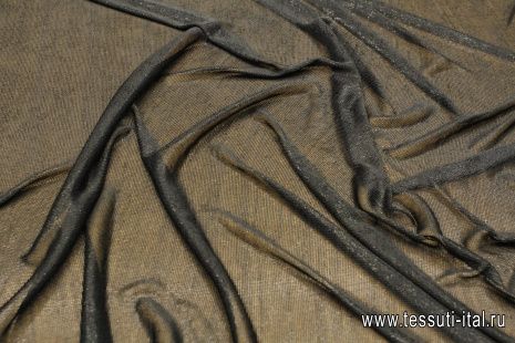 Трикотаж с напылением (о) черный - итальянские ткани Тессутидея арт. 12-1144